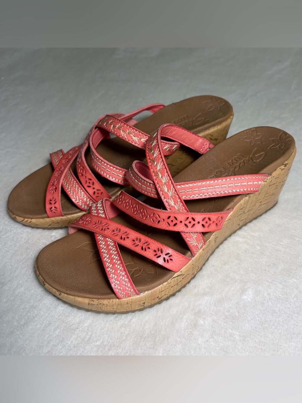 Skechers Coral Strappy Wedge Sandals